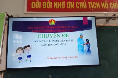 🌟 LỚP ĐỘI VIÊN DỰ BỊ – SẴN SÀNG TIẾN BƯỚC LÊN ĐỘI TNTP HỒ CHÍ MINH  🌟  🌸🌸Nhằm giúp các em học sinh hiểu rõ hơn về truyền thống và ý nghĩa của Đội Thiếu niên Tiền phong Hồ Chí Minh, sáng ngày 13/5/2026 Liên đội đã tổ chức lớp đội viên dự bị dành cho các em nhi đồng tiêu biểu.  🌸🌸Thông qua buổi học, các em được tìm hiểu về lịch sử Đội, ý nghĩa khăn quàng đỏ, nghi thức Đội và những điều đội viên cần thực hiện. Đây là hoạt động ý nghĩa giúp các em thêm tự tin, chăm ngoan, học tốt và tích cực rèn luyện để sớm được đứng vào hàng ngũ của Đội.  💖Chúc các em luôn cố gắng học tập thật tốt, thực hiện tốt 5 điều Bác Hồ dạy để trở thành những đội viên chăm ngoan, gương mẫu trong tương lai! ❤️