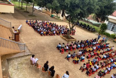 LIÊN ĐỘI KẾT HỢP VỚI CÔNG AN THỊ XÃ BUÔN HỒ TỔ CHỨC CHUYÊN ĐỀ AN TOÀN GIAO THÔNG NĂM HỌC 2022-2023